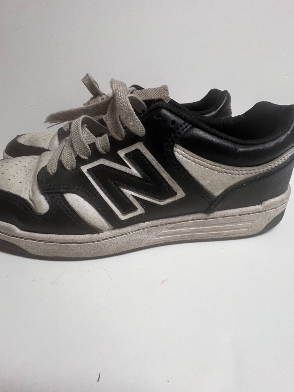 New Balance 480 Youth Size 7Y Black White Sneakers GSB480BW Basketball Shoes